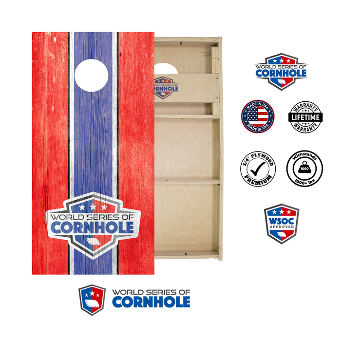 World Series of Cornhole Official 2' x 4' Professional Cornhole Board Runway 2402P - WSOC Stripes by World Series of Cornhole