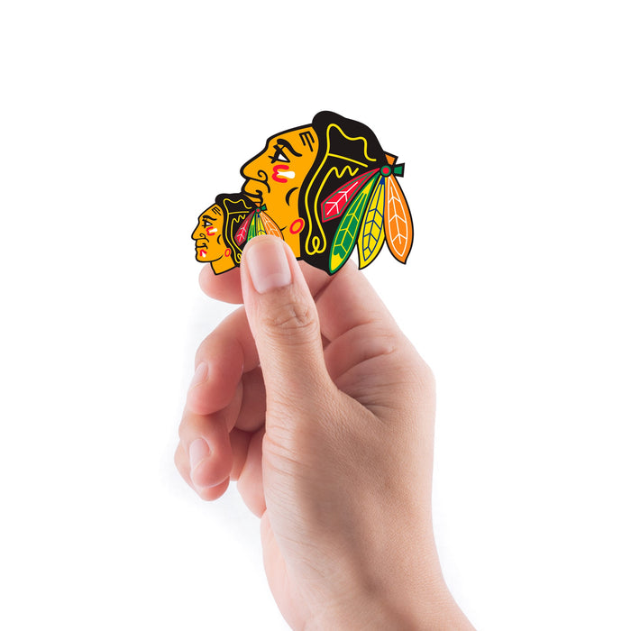 Chicago Blackhawks - 5 Logo Minis (Mixed Sizes) - Official NHL - Reusable Vinyl Decals