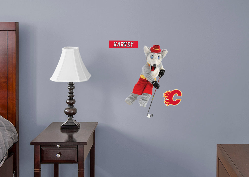 Harvey the Hound - RealBig Mascot Collection - Official NHL - Calgary Flames - Reusable Vinyl Wall Decals