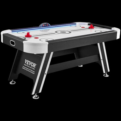 VEVOR Air-Powered Hockey Table, 72" Indoor Hockey Table for Kids and Adults, LED Sports Hockey Game with 2 Pucks, 2 Pushers, and Electronic Score System, Arcade Gaming Set for Game Room Family Home
