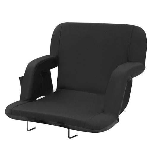VEVOR Stadium Seat with Back Support, Wide Bleacher Seat Back, Folding Padded Cushion Stadium Chair, Portable Reclining Chair with Hook Pocket Cupholder, Ideal for Sport Event Beach Camping Concert