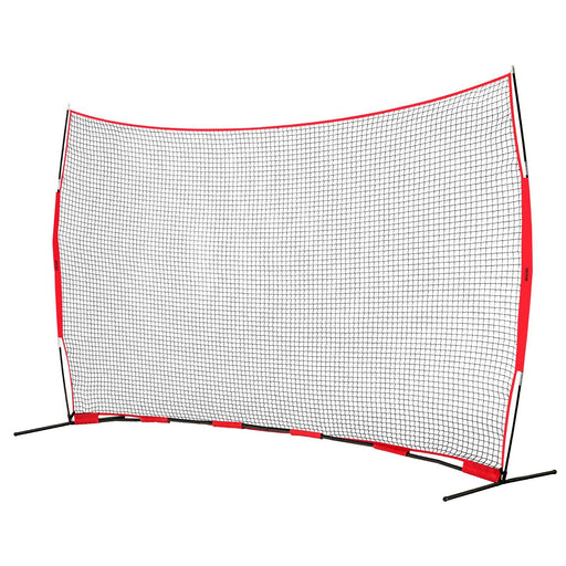 VEVOR Barricade Backstop Net, 16x10 ft Ball Sports Barrier Netting, Portable Practice Equipment with Carry Bag, Protection Screen for Baseball Softball Lacrosse Soccer Hockey Training, for Backyard