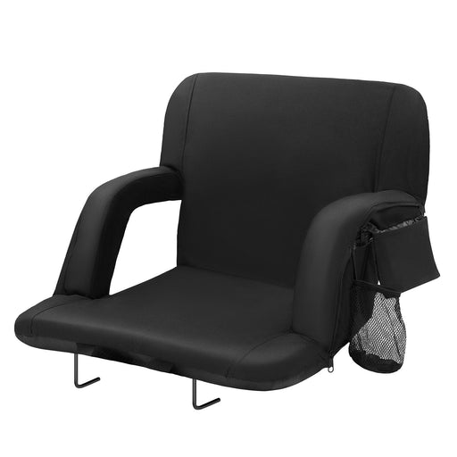 VEVOR Double Heated Stadium Seat with Back Support, 3 Level Heating Wide Bleacher Seat, Folding Portable Padded Reclining Chair with Hook Pocket Cupholder, Ideal for Sport Event Beach Concert (2 Set)