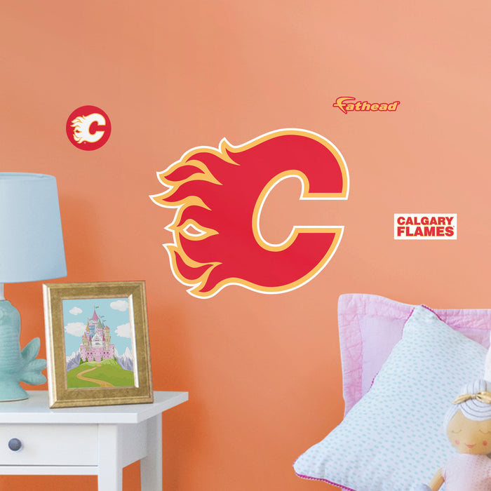 Calgary Flames - RealBig Logo Collection - Official NHL - Reusable Vinyl Wall Decals #1