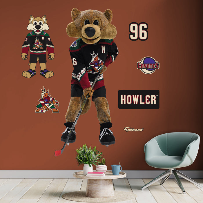 Howler Mascot - RealBig Collection - Official NHL - Arizona Coyotes - Reusable Vinyl Wall Decals