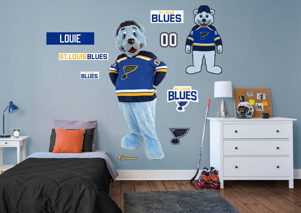 Louie Mascot - RealBig Collection - Official NHL - St. Louis Blues - Reusable Vinyl Wall Decals