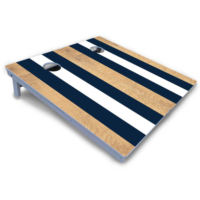 World Series of Cornhole Board Official All-Weather - Navy and White Stripes by World Series of Cornhole