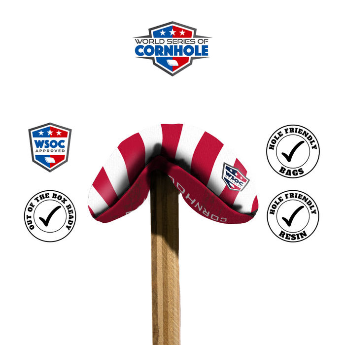 World Series of Cornhole 6-IN Professional Cornhole Bag - Stripe by World Series of Cornhole