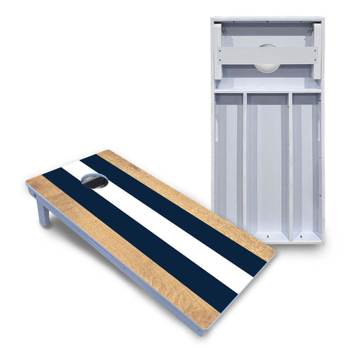 World Series of Cornhole Board Official All-Weather - Navy and White Stripes by World Series of Cornhole