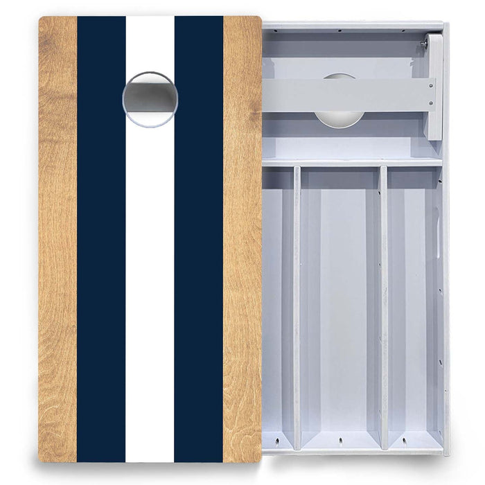 World Series of Cornhole Board Official All-Weather - Navy and White Stripes by World Series of Cornhole
