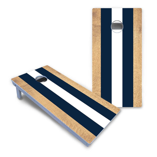 World Series of Cornhole Board Official All-Weather - Navy and White Stripes by World Series of Cornhole