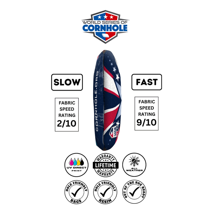 World Series of Cornhole 6-IN Professional Cornhole Bag - Patriotic Freedom by World Series of Cornhole