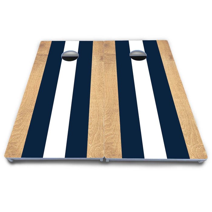 World Series of Cornhole Board Official All-Weather - Navy and White Stripes by World Series of Cornhole