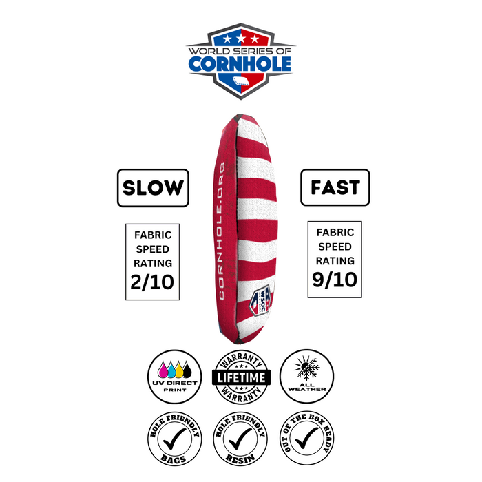 World Series of Cornhole 6-IN Professional Cornhole Bag - Flag by World Series of Cornhole