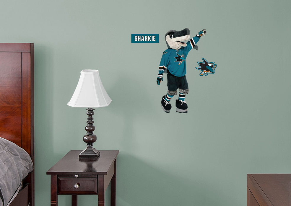 S.J. Sharkie - RealBig Mascot Collection - Official NHL - San Jose Sharks - Reusable Vinyl Wall Decals