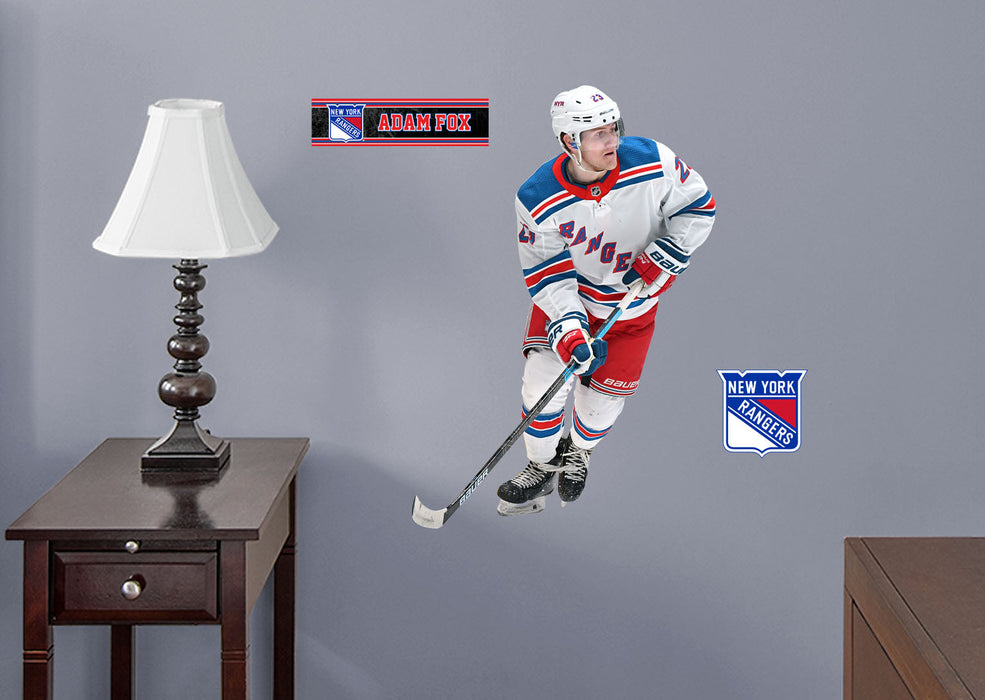 Adam Fox - RealBig Collection - Official NHL - New York Rangers - Reusable Vinyl Wall Decals #1