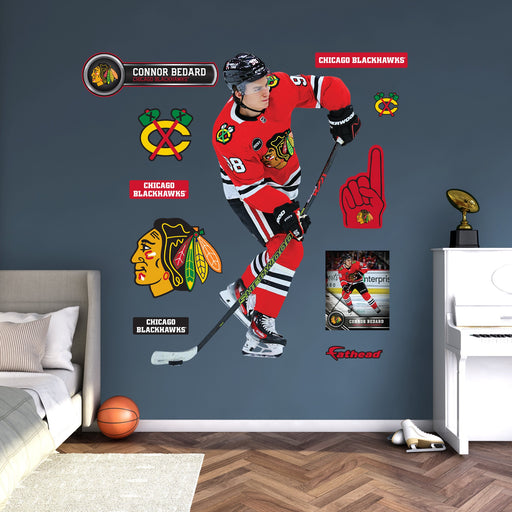 Connor Bedard - RealBig Slapshot Collection - Official NHL - Chicago Blackhawks - Reusable Vinyl Wall Decals