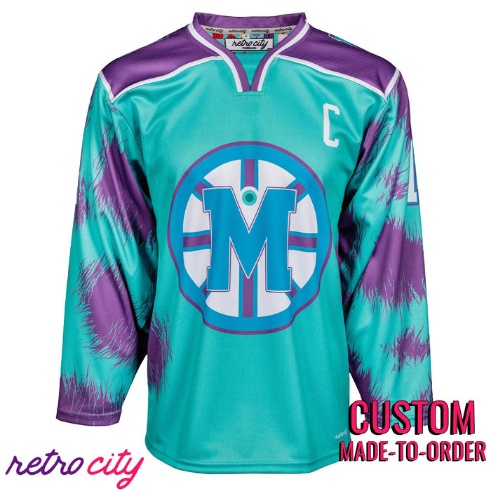 Monstropolis Monsters Hockey Jersey Sweater (Teal)