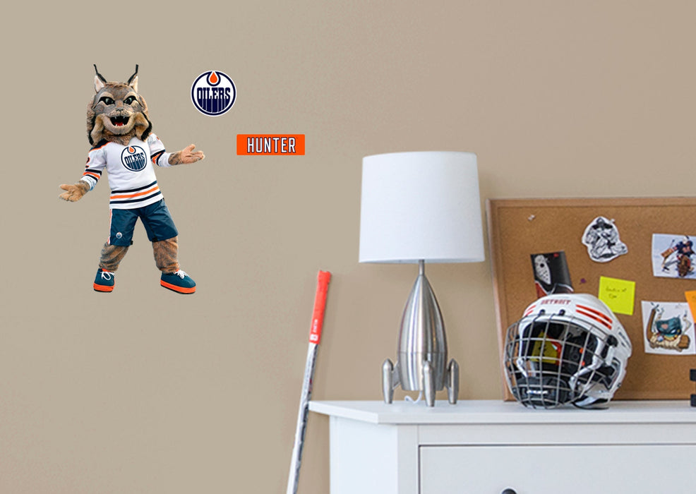 Hunter Mascot - RealBig Collection - Official NHL - Edmonton Oilers - Reusable Vinyl Wall Decals