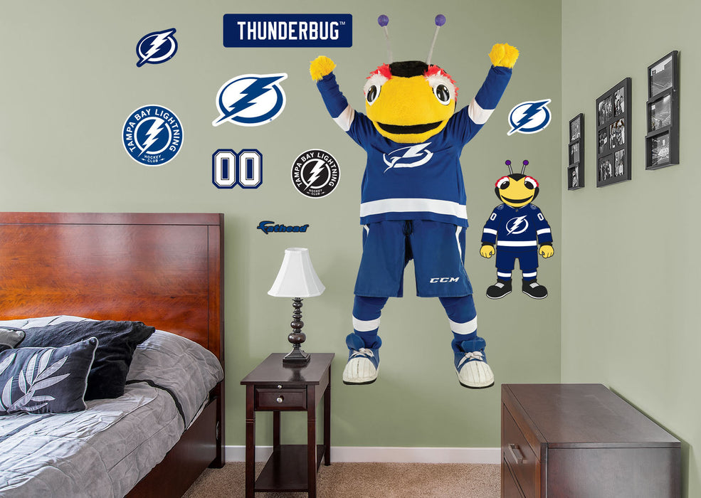 Thunderbug Mascot - RealBig Collection - Official NHL - Tampa Bay Lightning - Reusable Vinyl Wall Decals