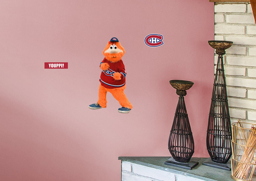 Youppi! - RealBig Mascot Collection - Official NHL - Montreal Canadiens - Reusable Vinyl Wall Decals