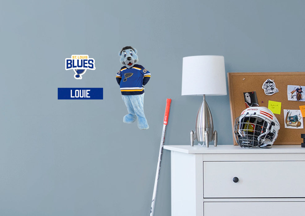 Louie Mascot - RealBig Collection - Official NHL - St. Louis Blues - Reusable Vinyl Wall Decals