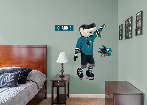 S.J. Sharkie - RealBig Mascot Collection - Official NHL - San Jose Sharks - Reusable Vinyl Wall Decals