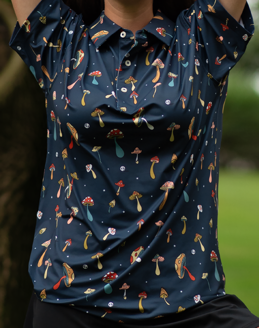 Golf Magic Mushrooms Women's Polo by SwingJuice LLC