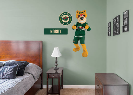 Nordy Mascot - RealBig Collection - Official NHL - Minnesota Wild - Reusable Vinyl Wall Decals