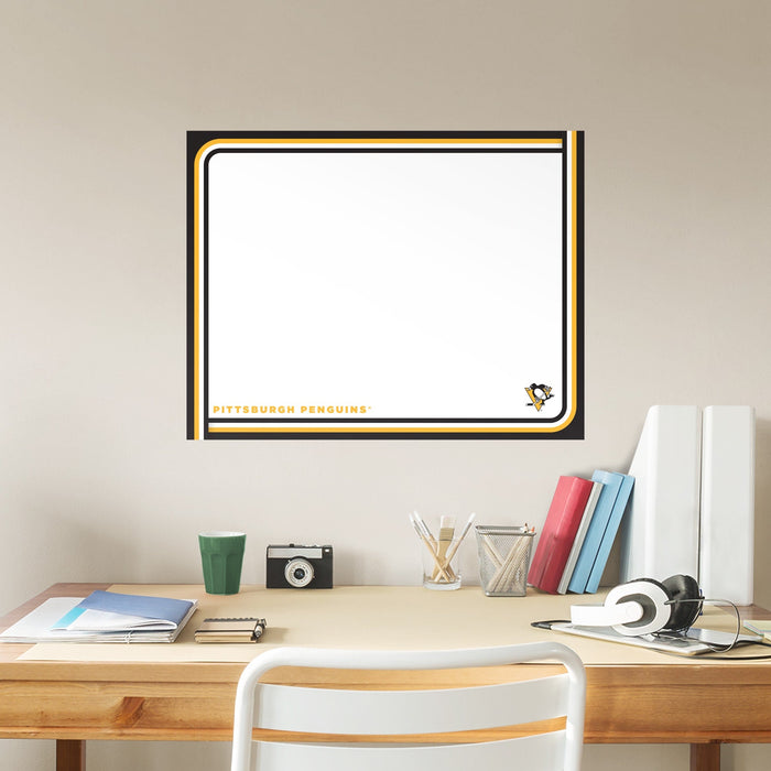 Pittsburgh Penguins - Dry Erase Whiteboard - Official NHL - Reusable Vinyl Wall Decal