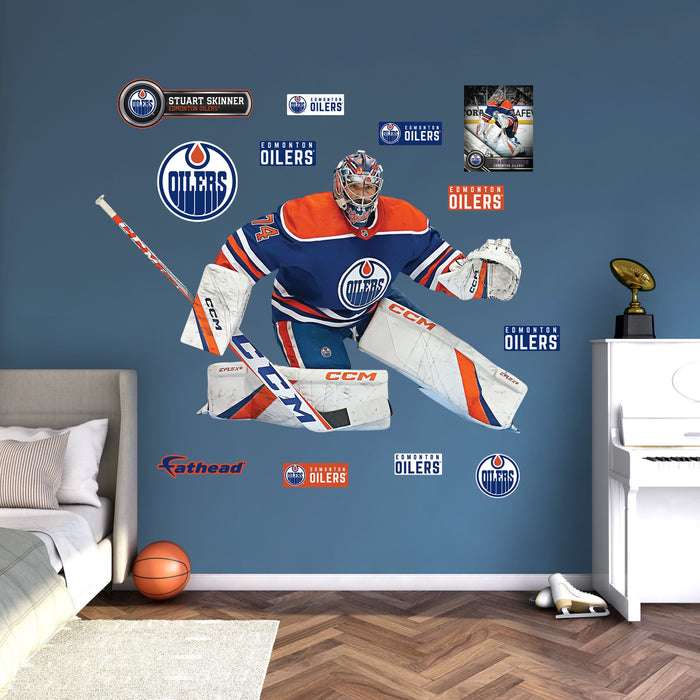 Stuart Skinner - RealBig Collection - Official NHL - Edmonton Oilers - Reusable Vinyl Wall Decals