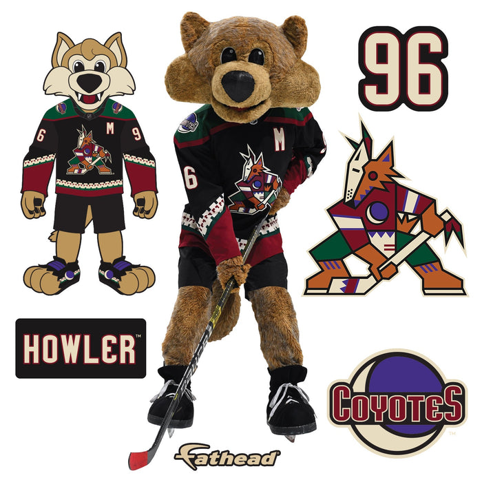 Howler Mascot - RealBig Collection - Official NHL - Arizona Coyotes - Reusable Vinyl Wall Decals
