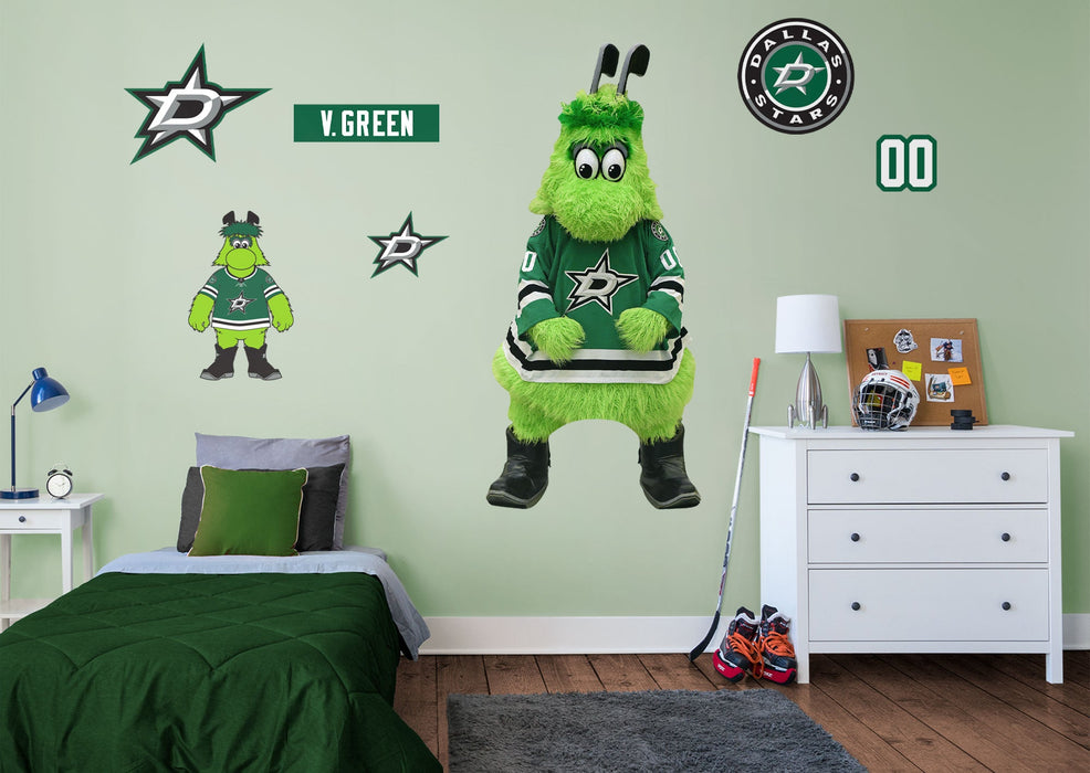 Victor E. Green - RealBig Mascot Collection - Official NHL - Dallas Stars - Reusable Vinyl Wall Decals