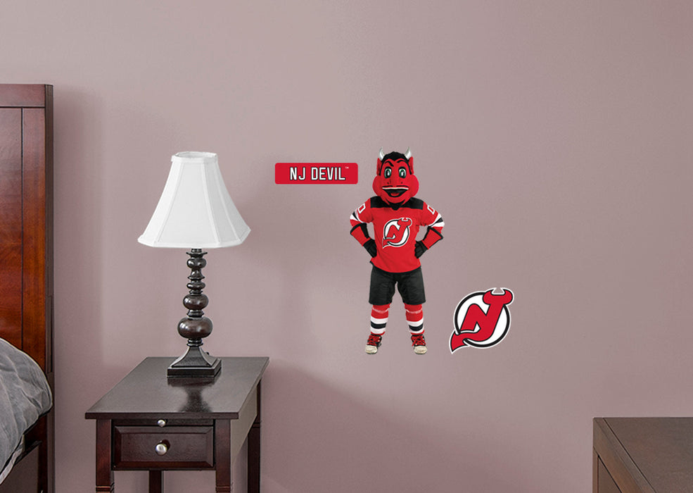 NJ Devil Mascot - RealBig Collection - Official NHL - New Jersey Devils - Reusable Vinyl Wall Decals