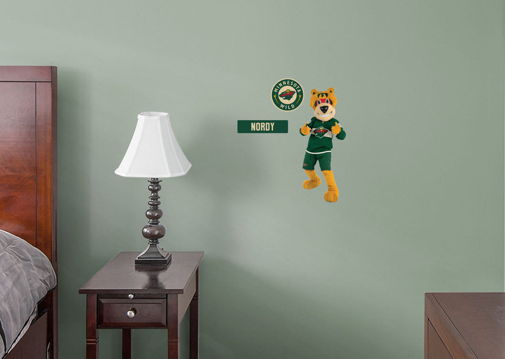 Nordy Mascot - RealBig Collection - Official NHL - Minnesota Wild - Reusable Vinyl Wall Decals