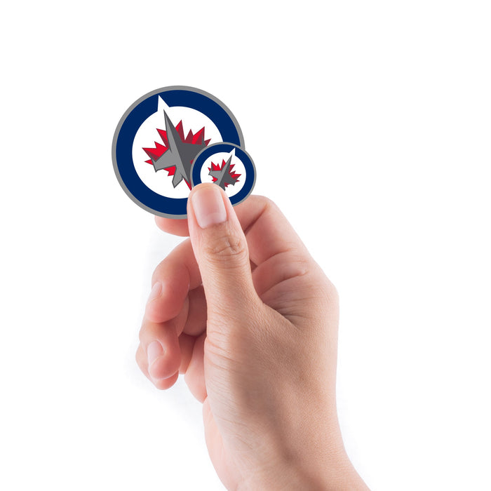 Winnipeg Jets - 5 Logo Minis (Mixed Sizes) - Official NHL - Reusable Vinyl Decals