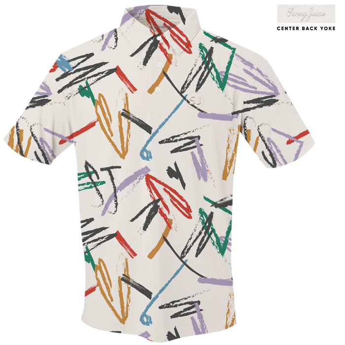 Golf Strokes Men's Polo-Ivory