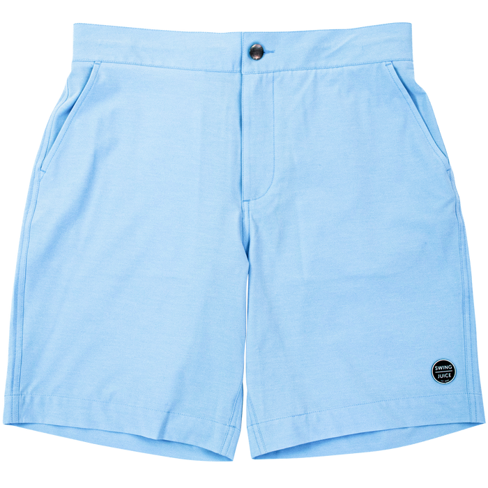 SwingJuice Men's Golf Sunrise Short Bay Blue & Retro Unisex Rope Hat White Bundle-Multi