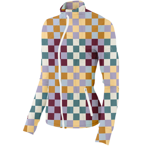 Golf Multi Checker Women's Full Zip by SwingJuice LLC