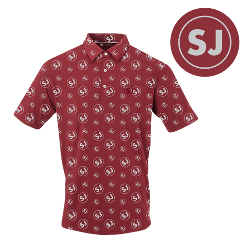 SwingJuice Circle Men's Polo Merlot & Retro Unisex Trucker Hat Grey Bundle by SwingJuice LLC