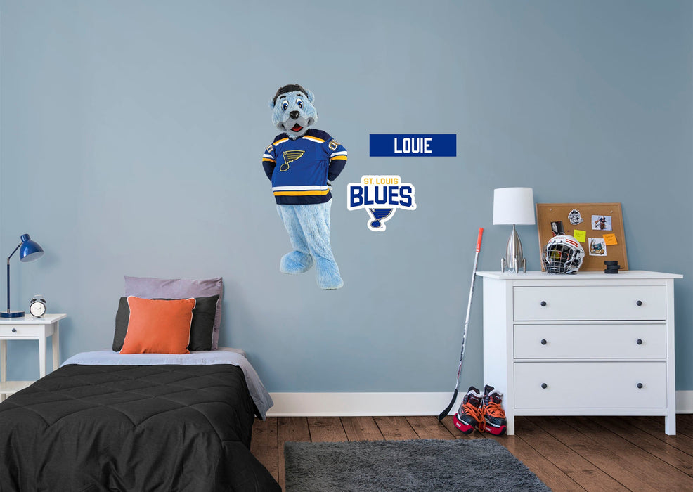 Louie Mascot - RealBig Collection - Official NHL - St. Louis Blues - Reusable Vinyl Wall Decals