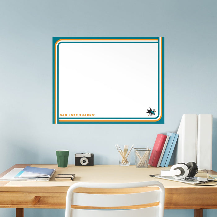 San Jose Sharks - Dry Erase Whiteboard - Official NHL - Reusable Vinyl Wall Decal