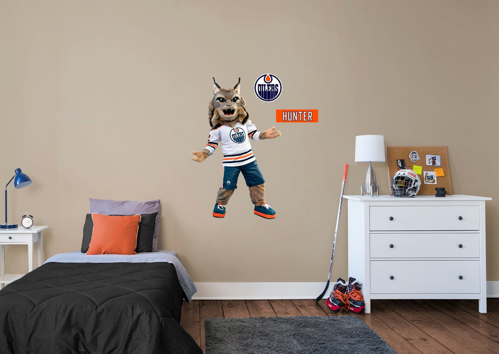 Hunter Mascot - RealBig Collection - Official NHL - Edmonton Oilers - Reusable Vinyl Wall Decals