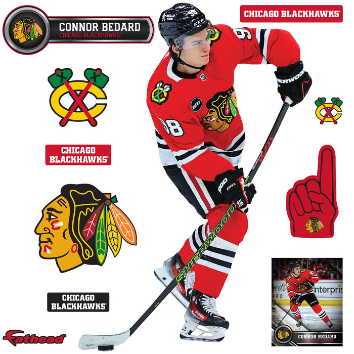 Connor Bedard - RealBig Slapshot Collection - Official NHL - Chicago Blackhawks - Reusable Vinyl Wall Decals